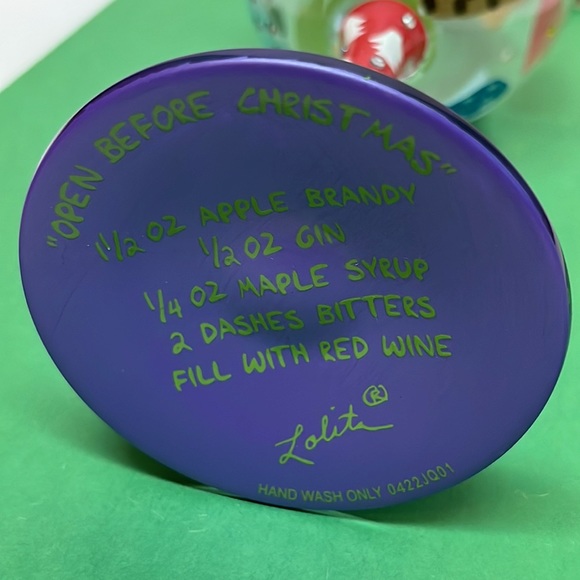 Lolita OPEN BEFORE CHRISTMAS Hand Painted Wine Glass 6011252 NEW IN BOX - Picture 7 of 10